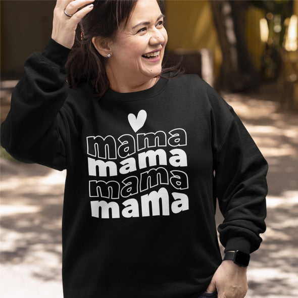Juodas UNISEX džemperis be gobtuvo "Esu mama"