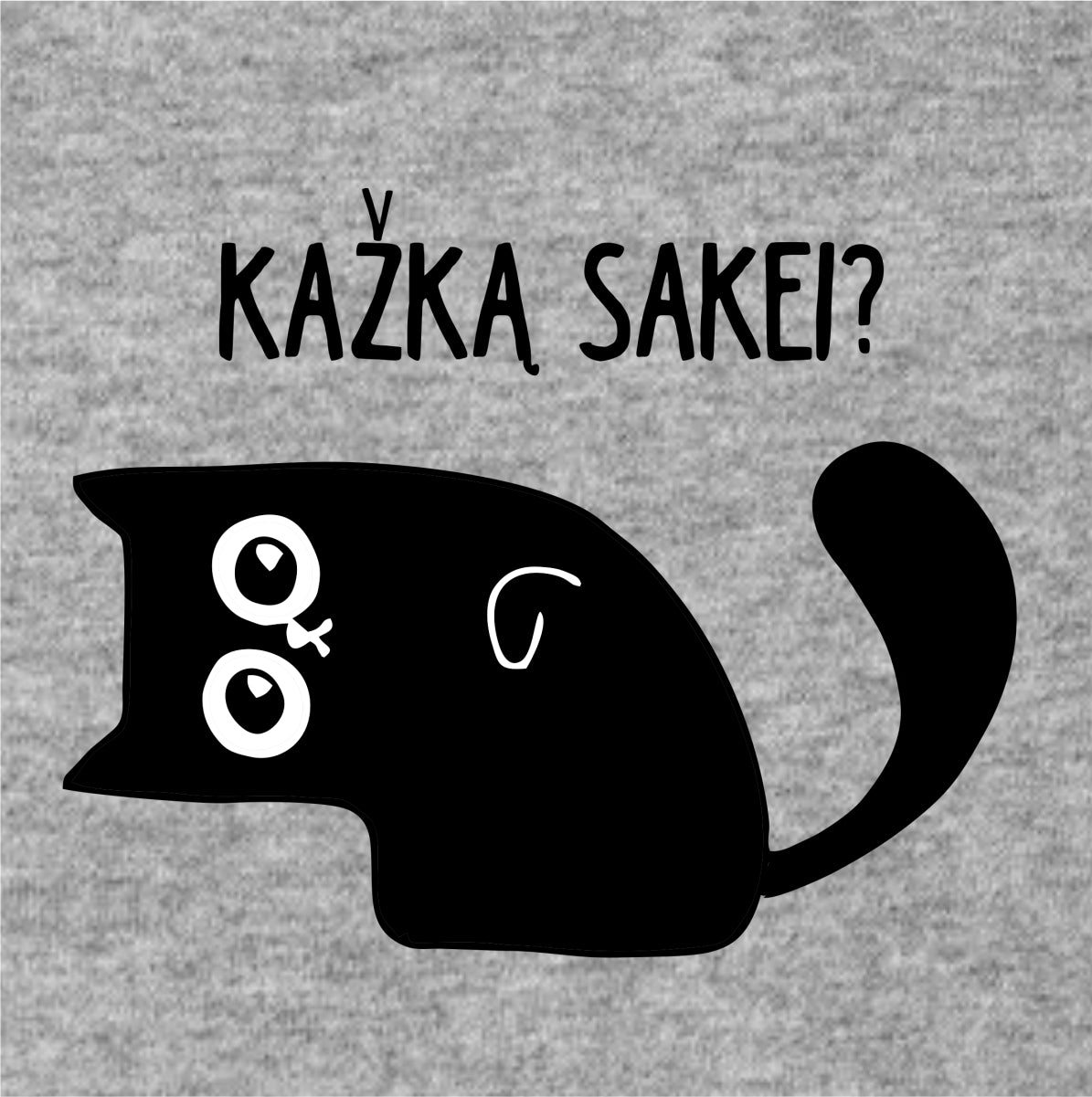 Pilkas melanžinis džemperis be gobtuvo "Kažką sakei?"