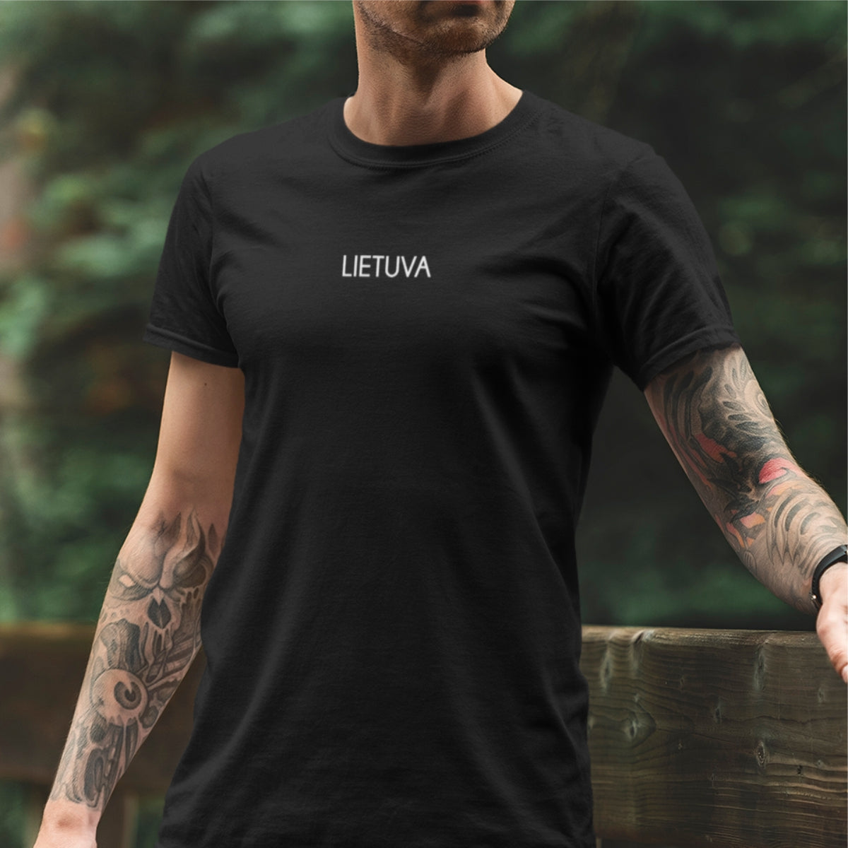 Juodi UNISEX marškinėliai "Minimalistinė Lietuva"