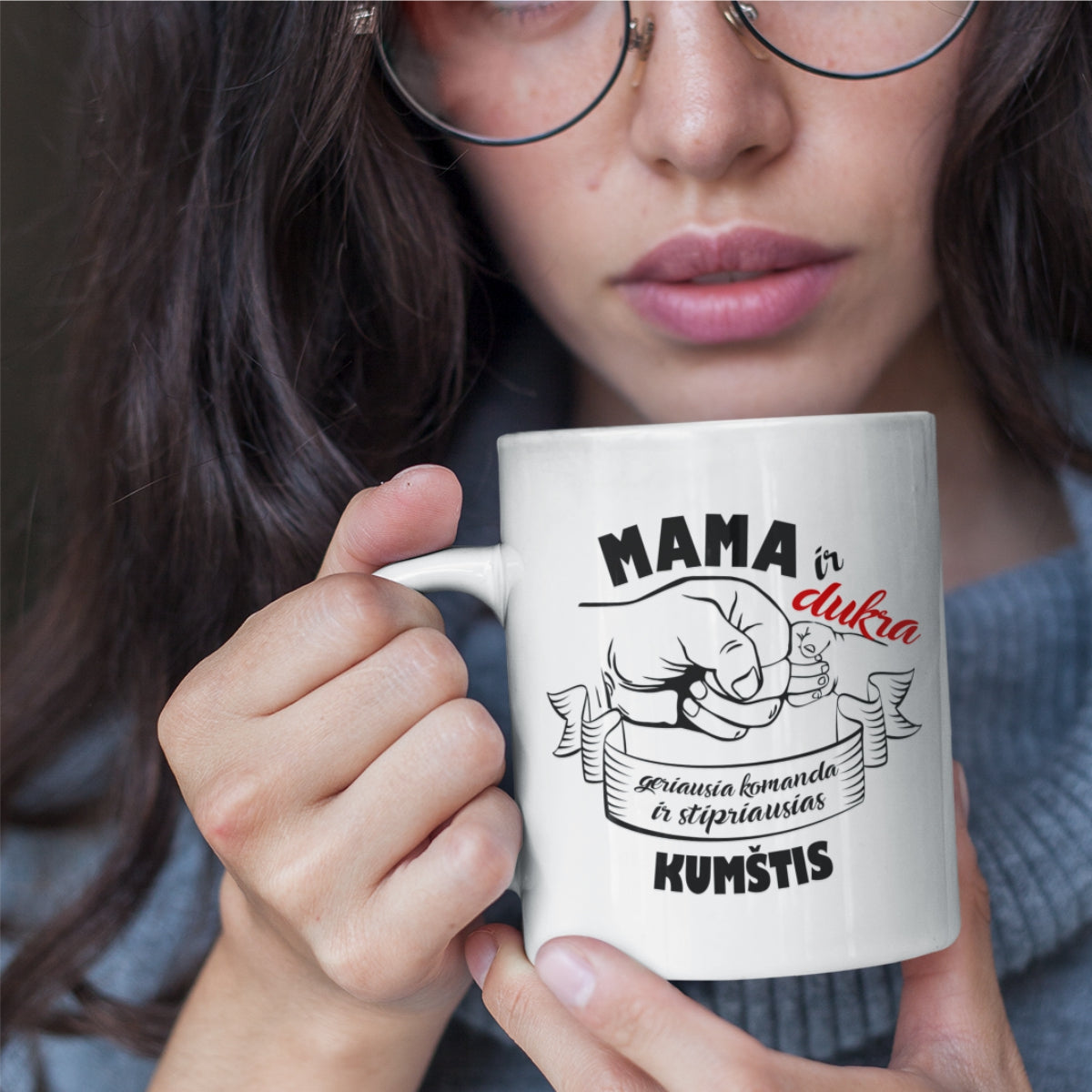 Puodelis su spauda "Mama ir dukra"
