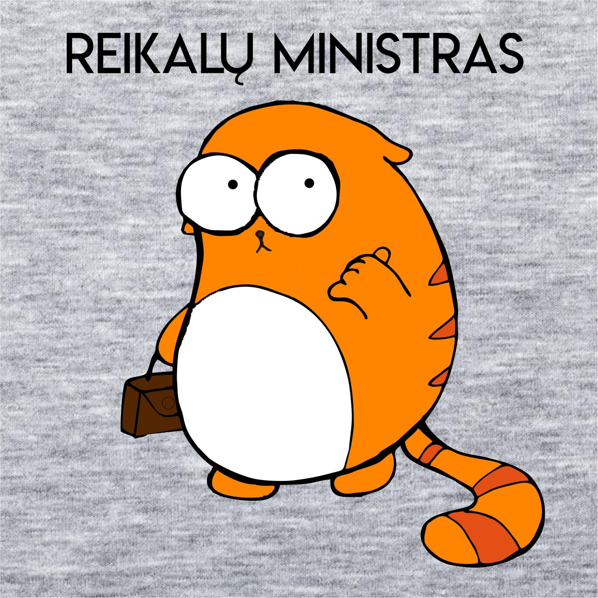 Pilkas džemperis be kapišono "Reikalų ministras"
