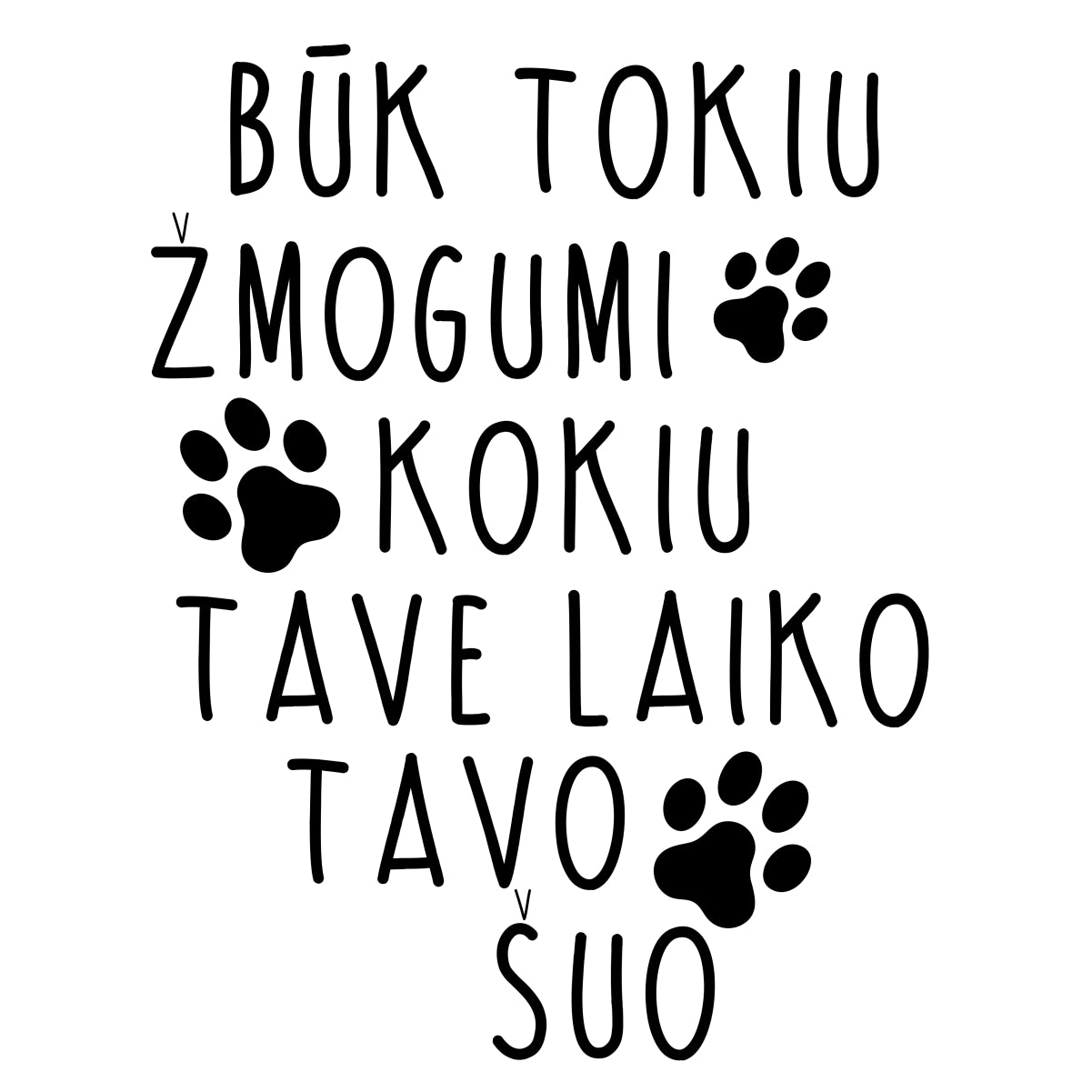 Baltas UNISEX džemperis be gobtuvo "Būk tokiu žmogumi"