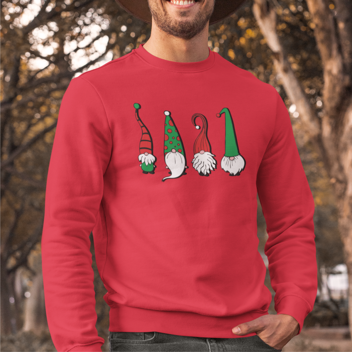 Raudonas UNISEX džemperis be gobtuvo "Keturi nykštukai" (S dydis) ŠIURPNAKČIO PASIŪLYMAS