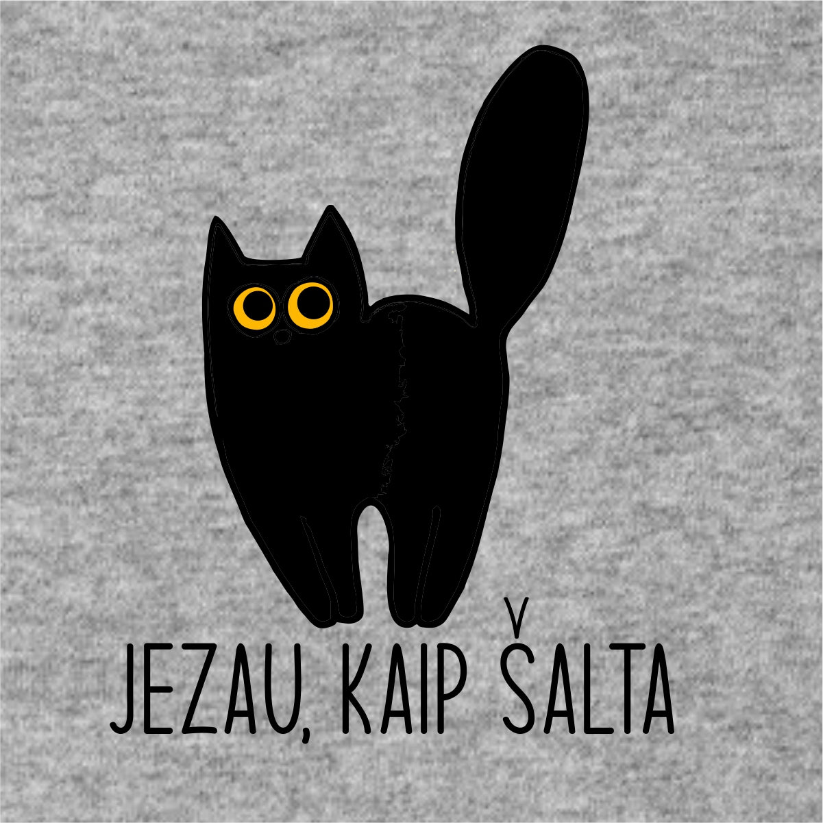 Pilkas melanžinis džemperis be gobtuvo "Jezau, kaip šalta"