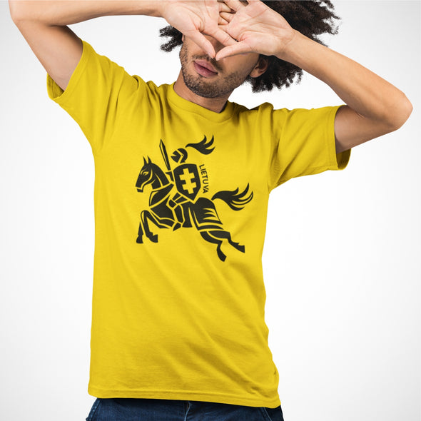 Geltoni UNISEX marškinėliai "Vienspalvis Vytis"
