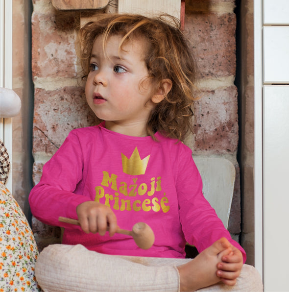 Rožinis džemperis kūdikiui su auksiniu marginimu "Mažoji princesė"