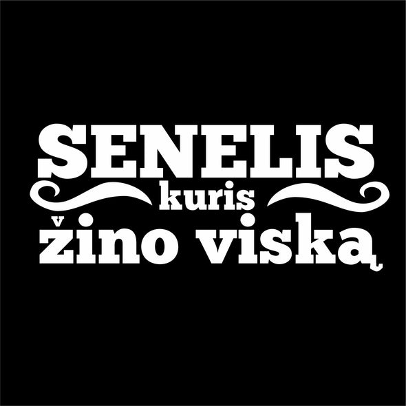 Juodi marškinėliai seneliui "Senelis, kuris žino viską"