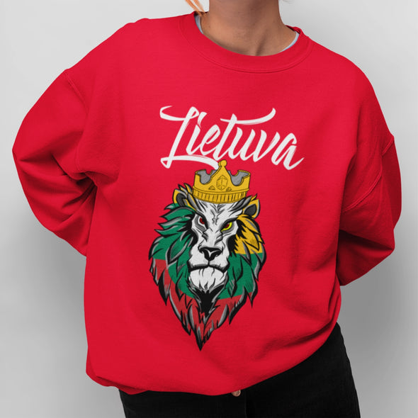 Raudonas džemperis be gobtuvo "Liūtas"