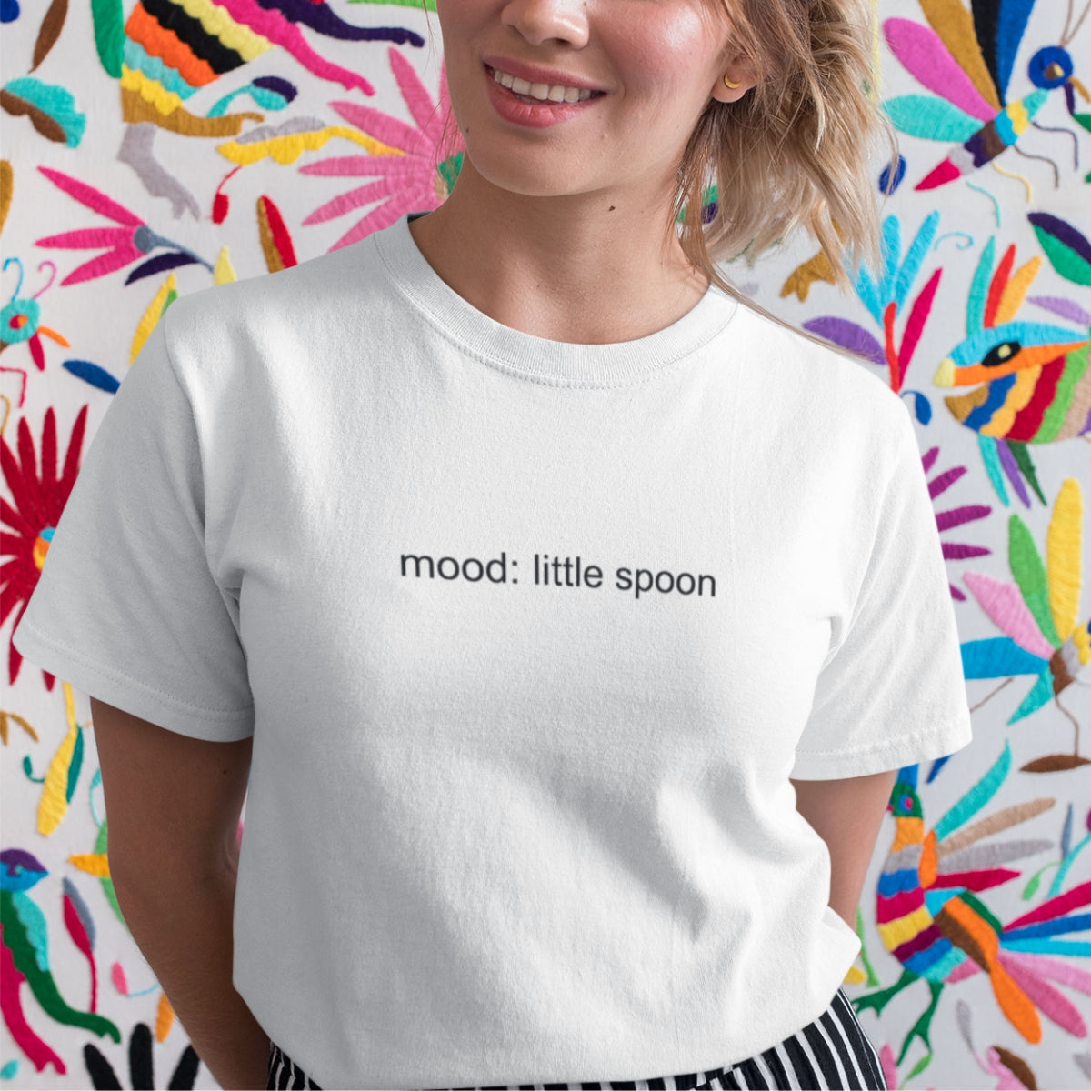 Balti UNISEX marškinėliai "Little spoon"