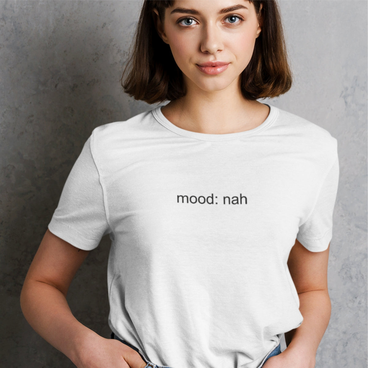 Balti UNISEX marškinėliai "Nah"