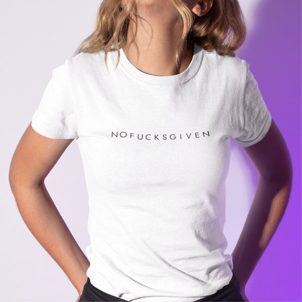 Balti UNISEX marškinėliai "Nofucksgiven"