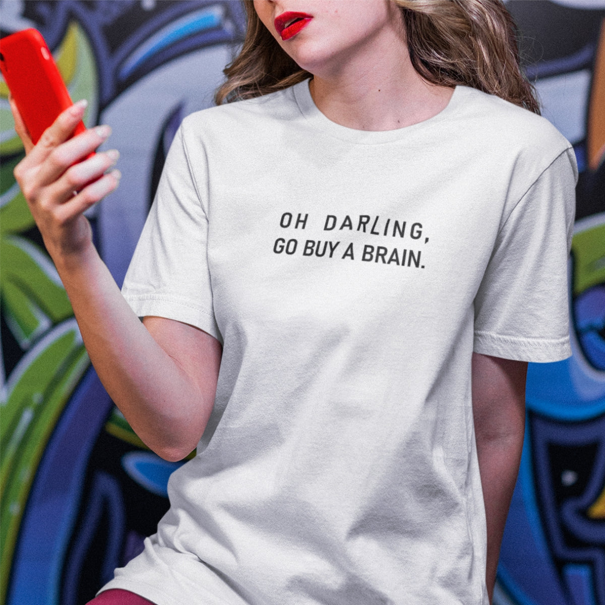 Balti UNISEX marškinėliai "Oh darling"