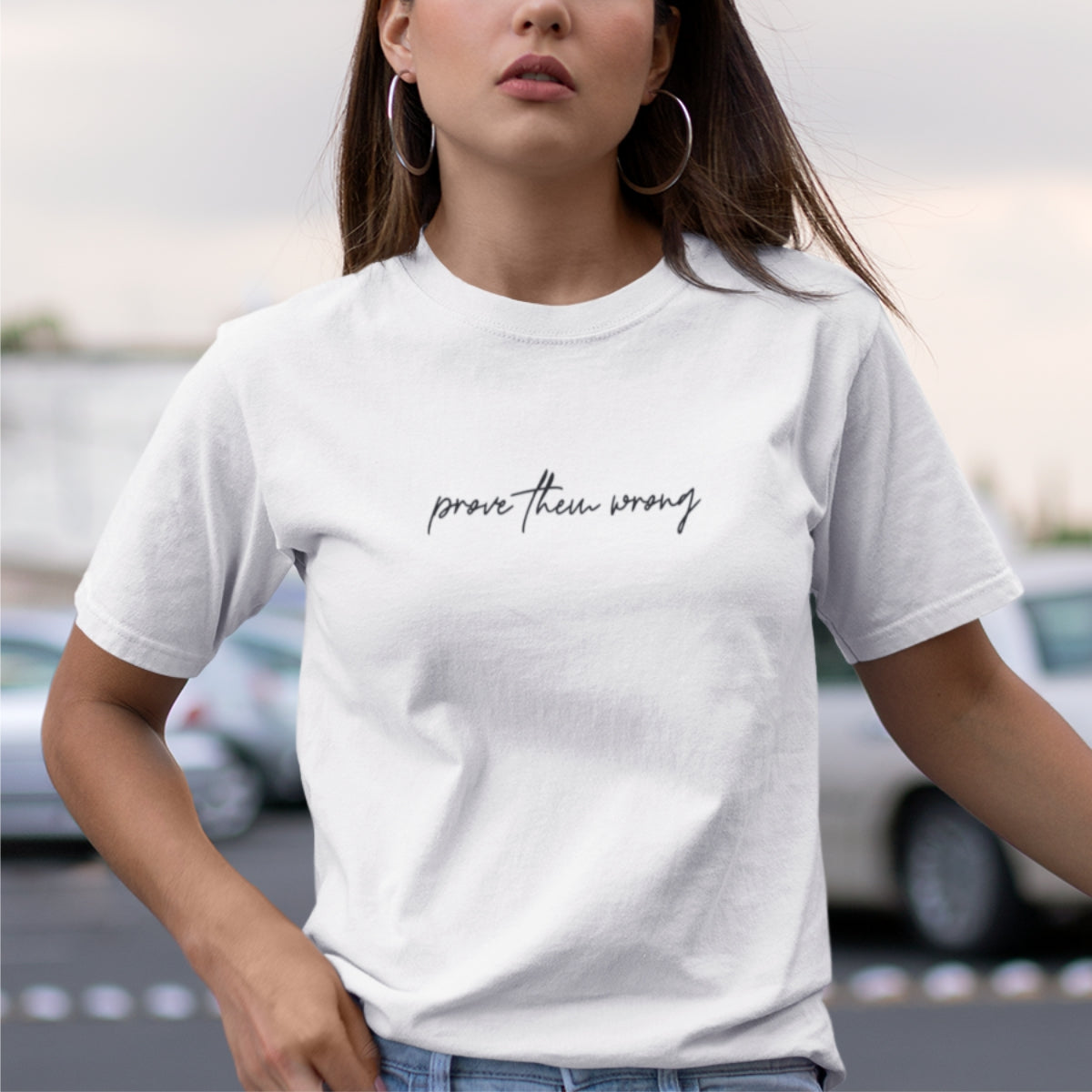 Balti UNISEX marškinėliai "Prove them wrong"