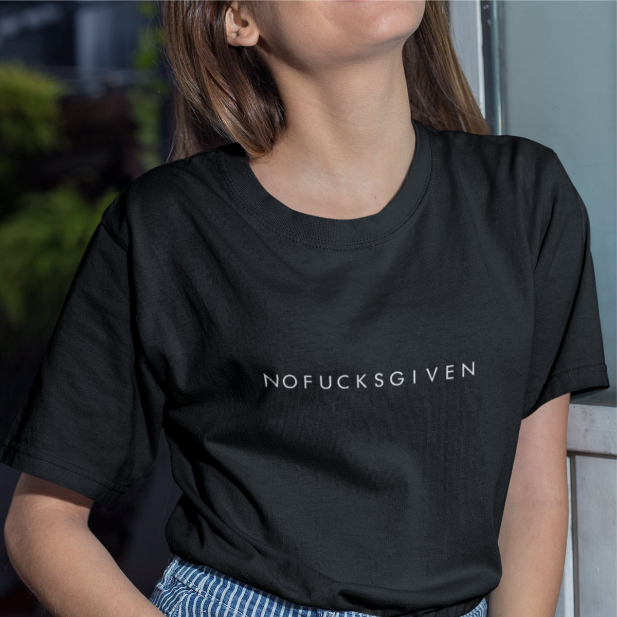 Juodi UNISEX marškinėliai "Nofucksgiven"