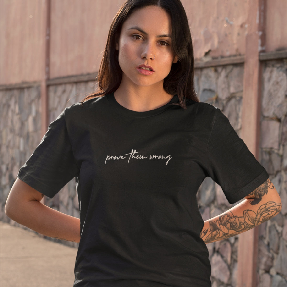 Juodi UNISEX marškinėliai "Prove them wrong"