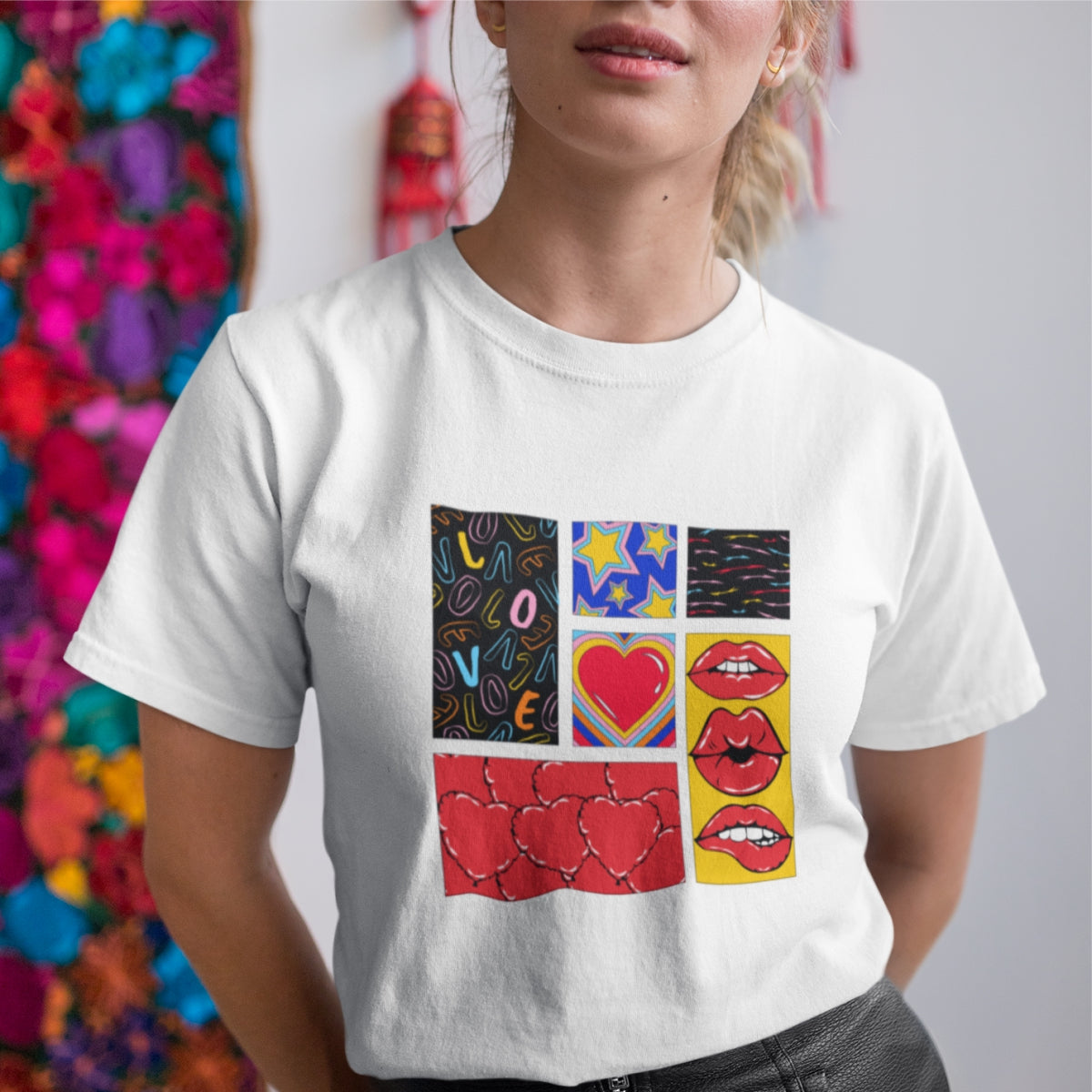 Balti UNISEX marškinėliai "Love is"