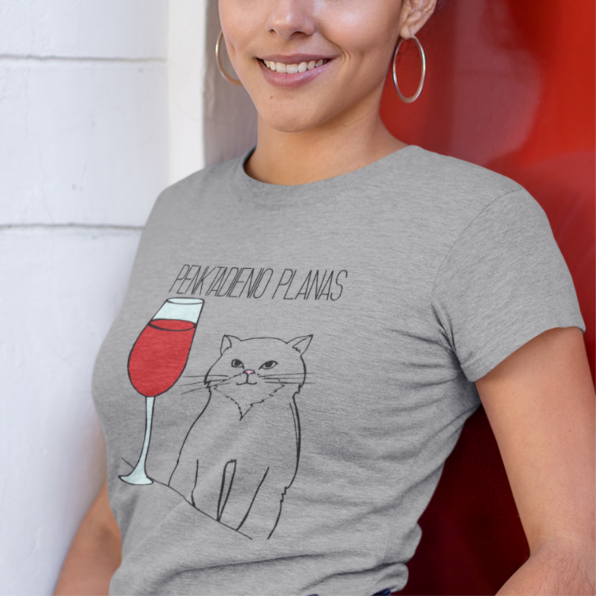 Pilki UNISEX marškinėliai "Penktadienio planas"