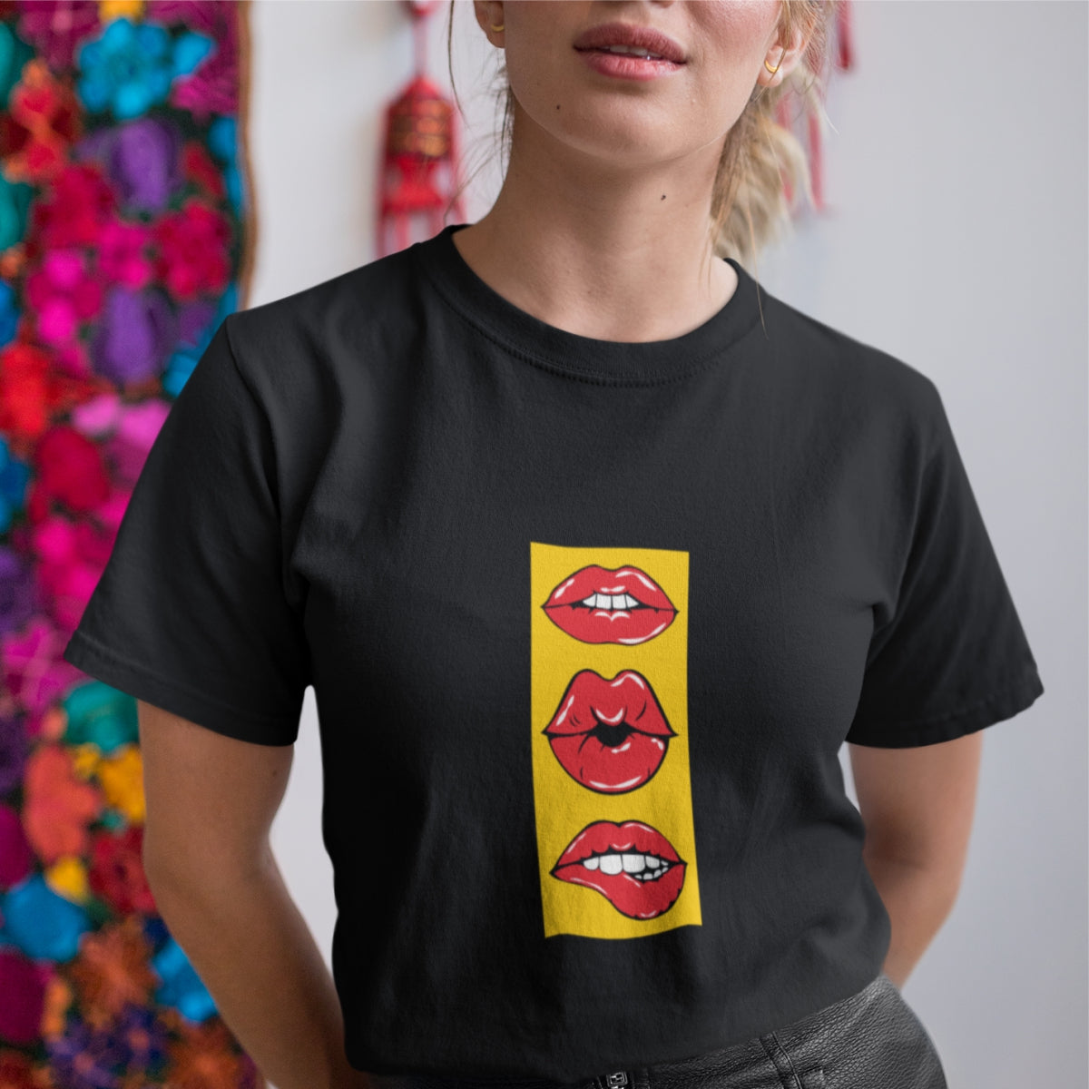 Juodi UNISEX marškinėliai "Bučinukas"