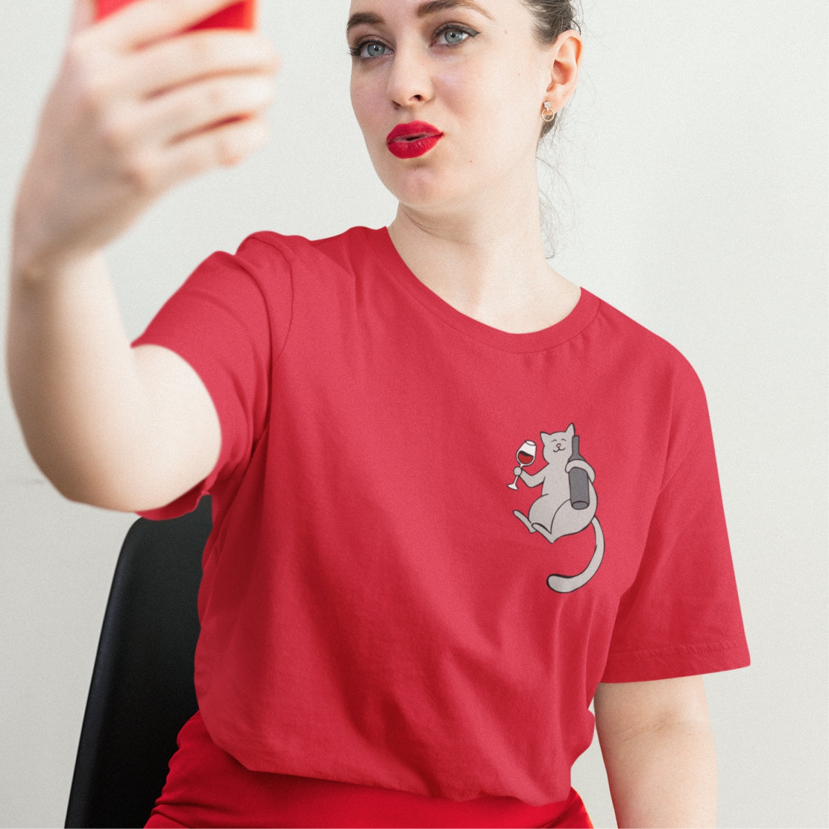 Raudoni UNISEX marškinėliai "Relaksas"