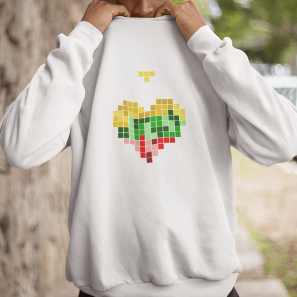 Baltas džemperis be gobtuvo "Lietuvos tetris"