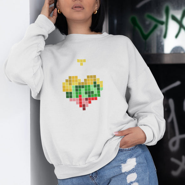 Baltas džemperis be gobtuvo "Lietuvos tetris"