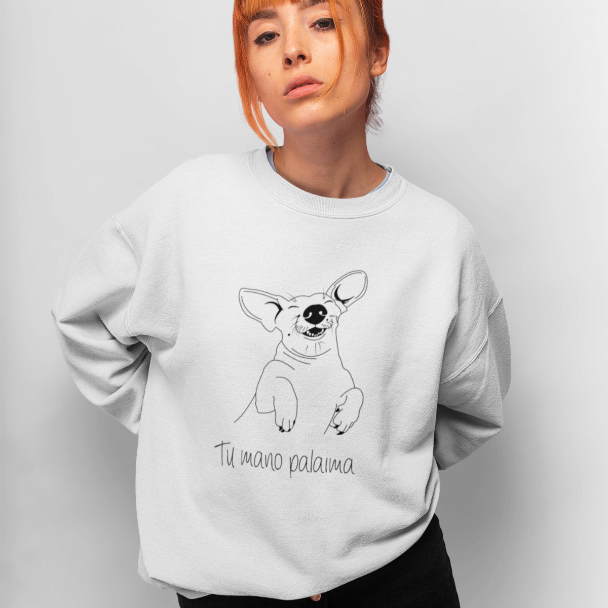Baltas UNISEX džemperis be gobtuvo "Palaima"
