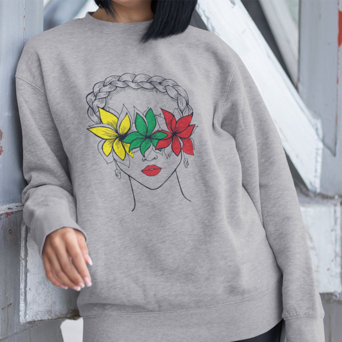 Pilkas UNISEX džemperis be kapišono "Lietuvaitė" ŠIURPNAČIO PASIŪLYMAS (L)