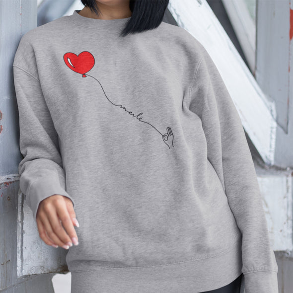 Pilkas UNISEX džemperis be kapišono "Meilė"
