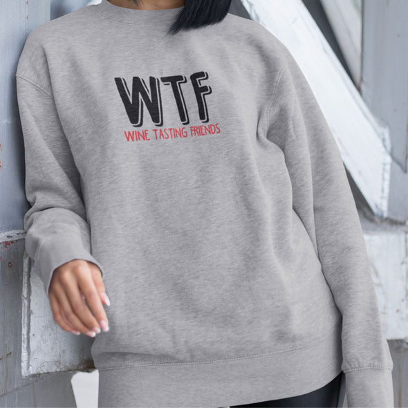 Pilkas džemperis be gobtuvo "WTF"