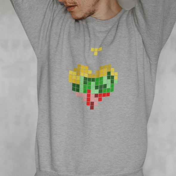 Pilkas melanžinis džemperis be gobtuvo "Lietuvos tetris"