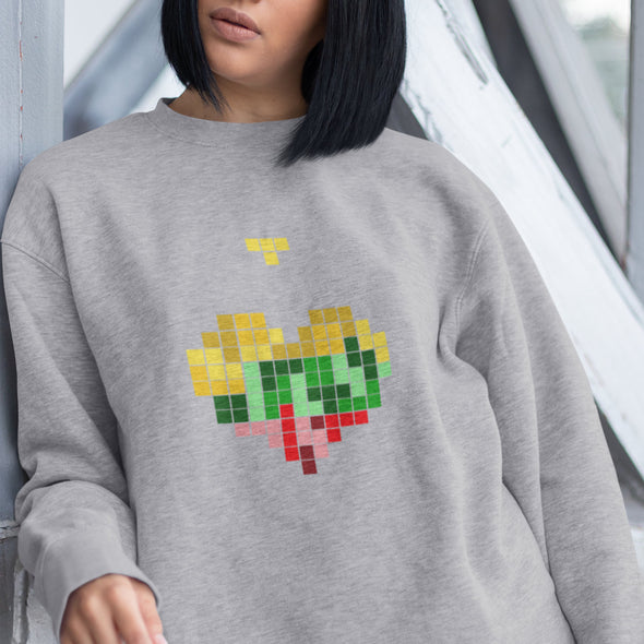 Pilkas melanžinis džemperis be gobtuvo "Lietuvos tetris"