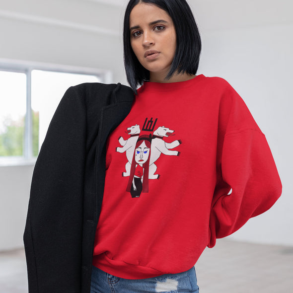 Raudonas UNISEX džemperis "LDK KUNIGAIKŠTIENĖ BIRUTĖ"