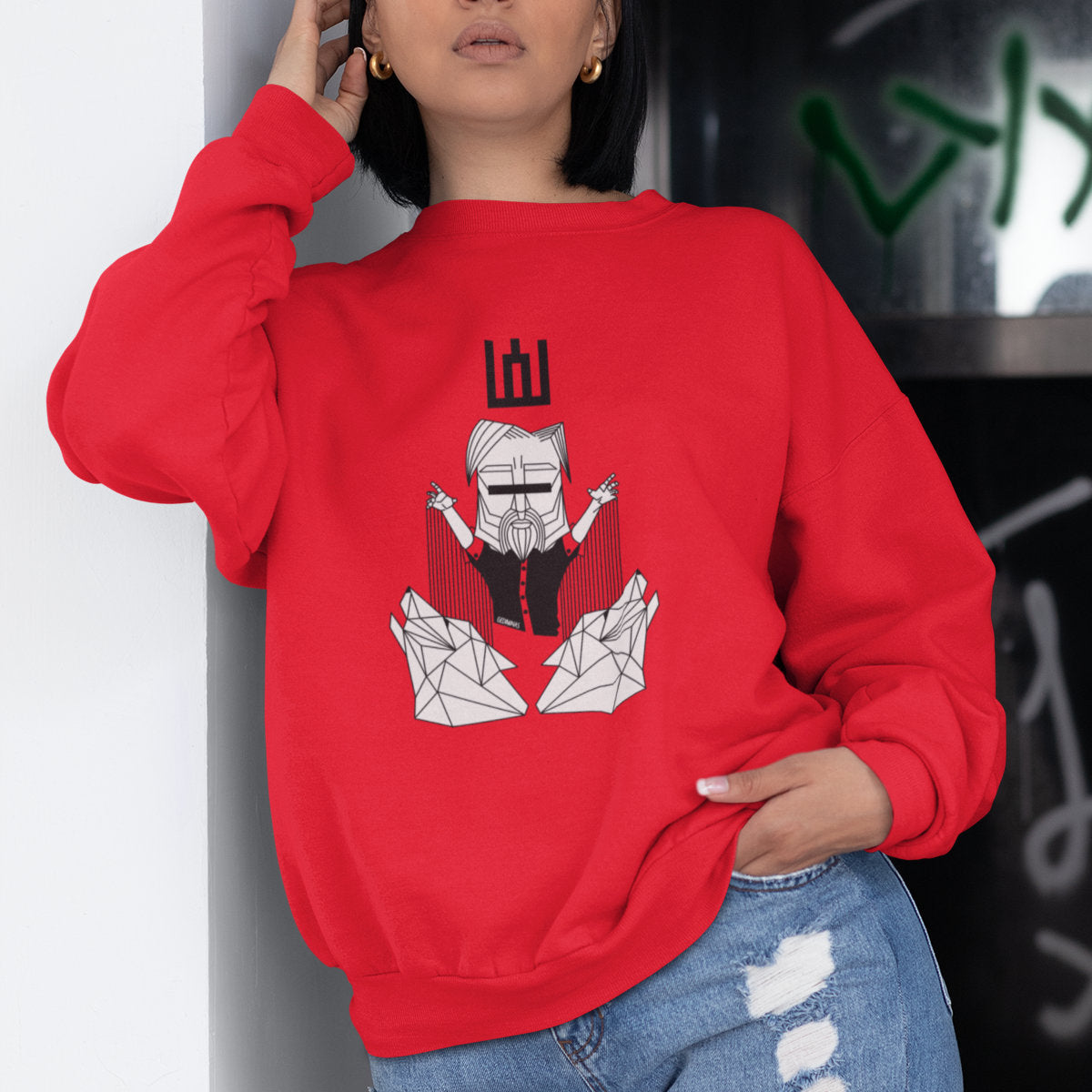 Raudonas UNISEX džemperis "LDK KUNIGAIKŠTIS GEDIMINAS"