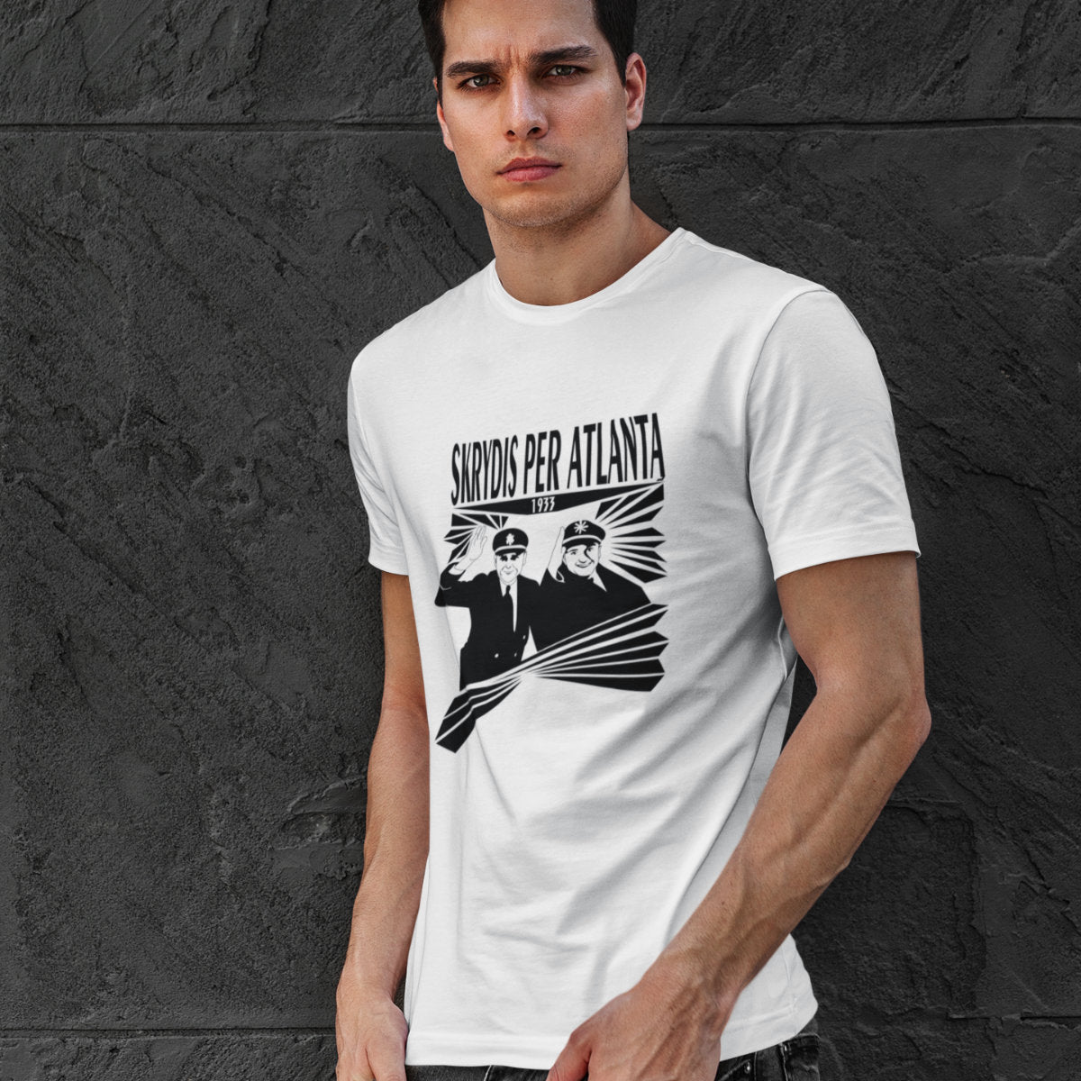 Balti UNISEX marškinėliai "Darius ir Girėnas“