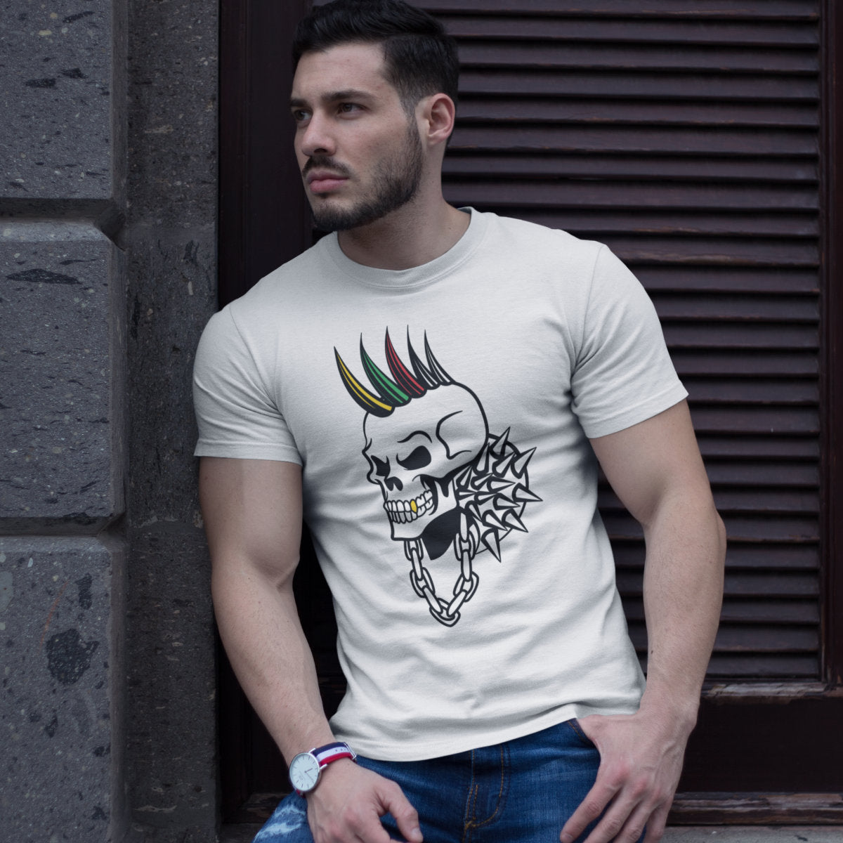 Balti UNISEX marškinėliai "LT punk“