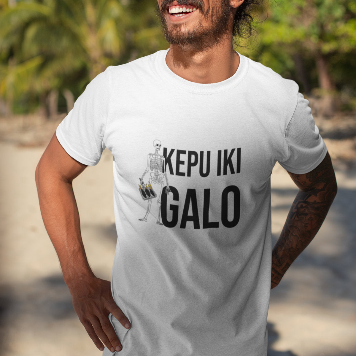 Balti UNISEX marškinėliai "Kepu iki galo"