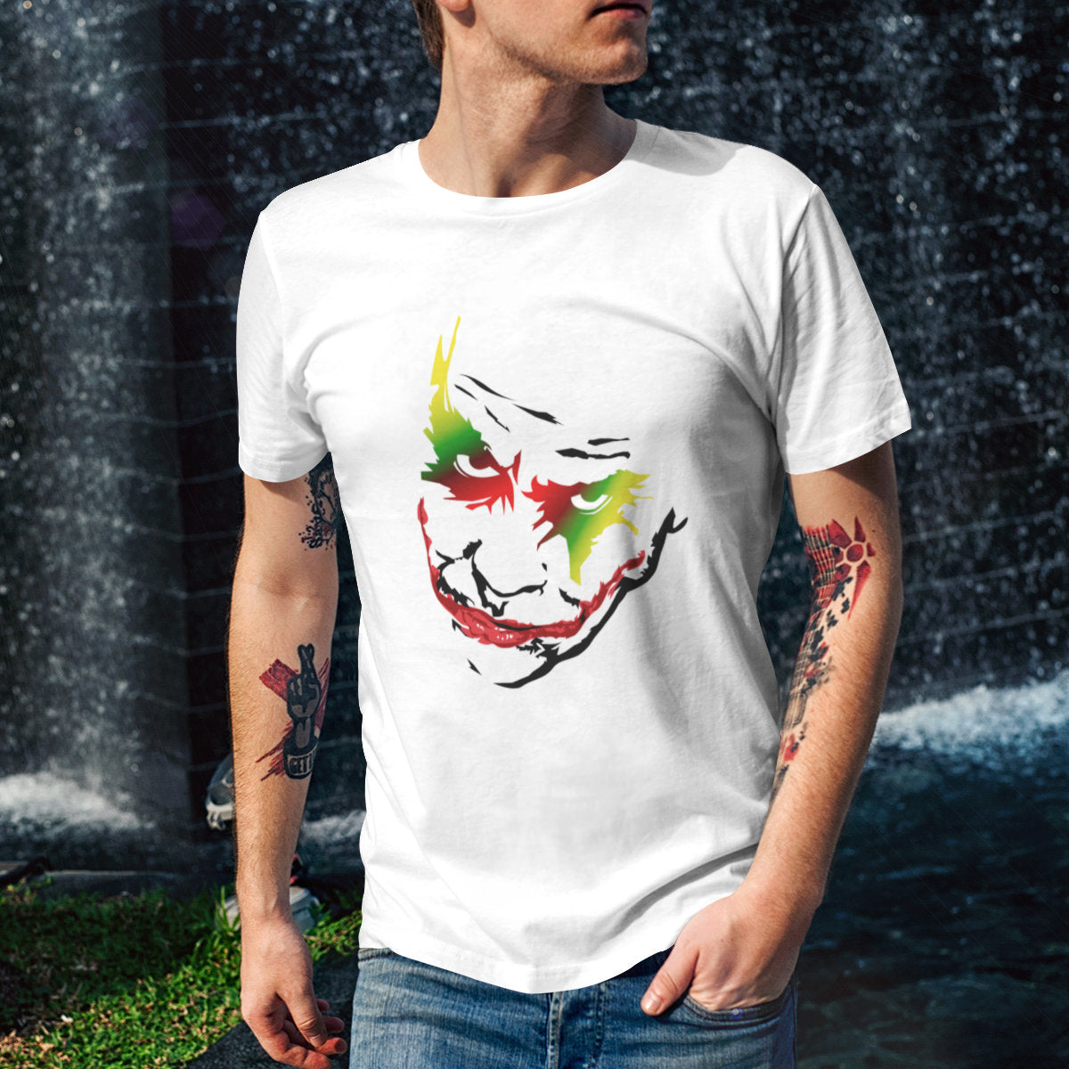 Balti UNISEX marškinėliai "Lietuvos džokeris“