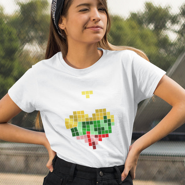 Balti UNISEX marškinėliai "Lietuvos tetris“