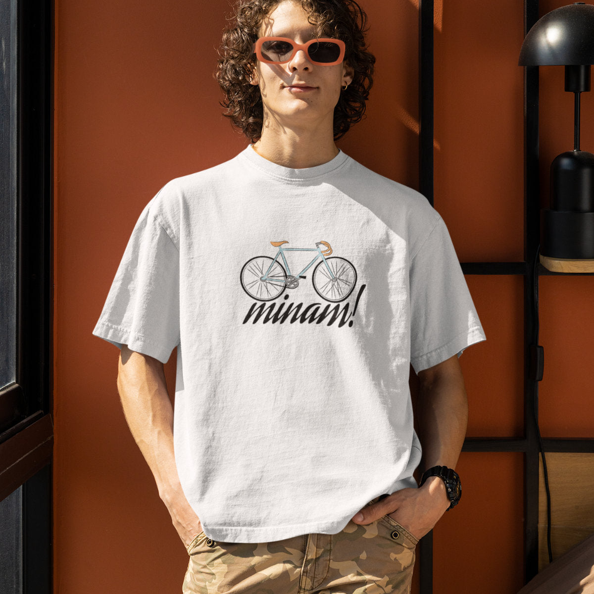 Balti UNISEX marškinėliai "Minam“