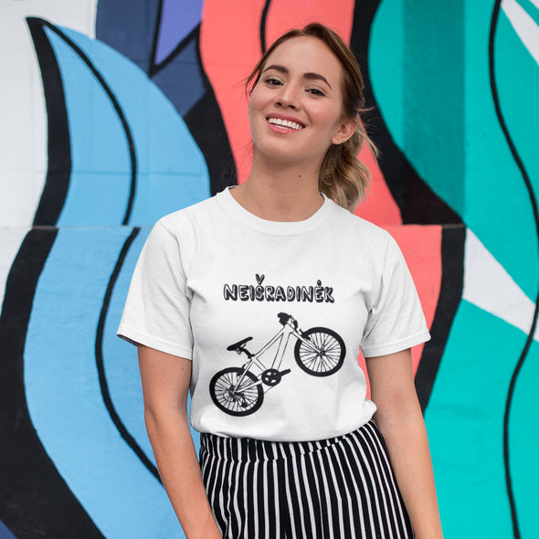 Balti UNISEX marškinėliai "Neišradinėk dviračio“
