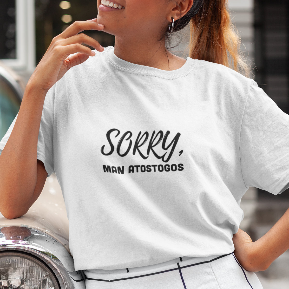 Balti UNISEX marškinėliai "Sorry, man atostogos"