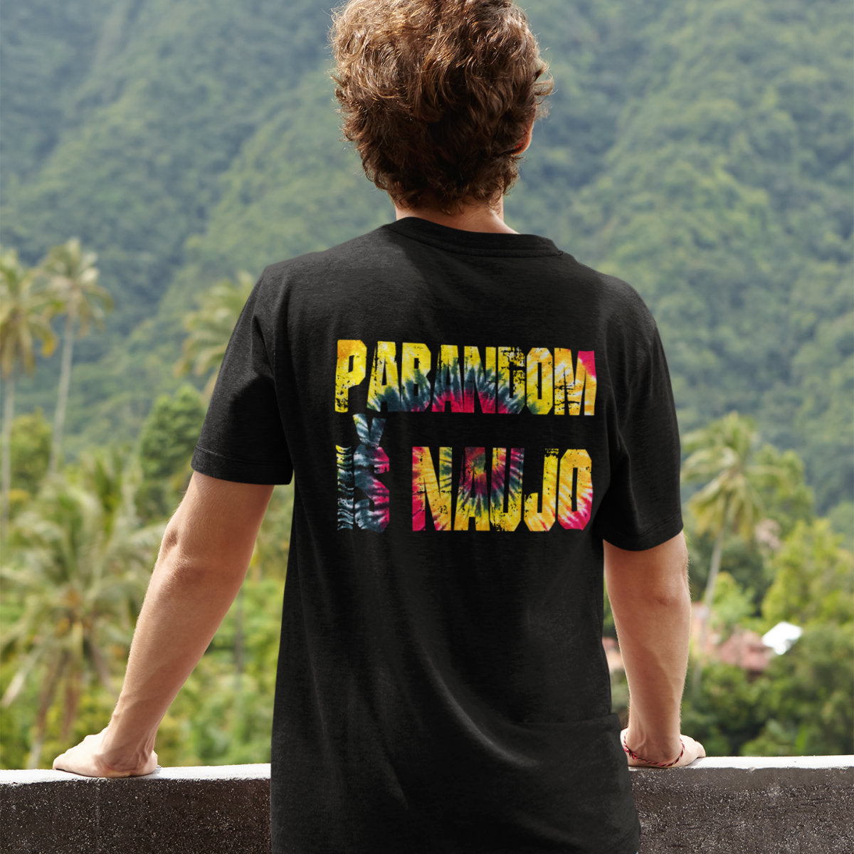 Juodi UNISEX marškinėliai su spauda ant nugaros "Pabandom iš naujo"