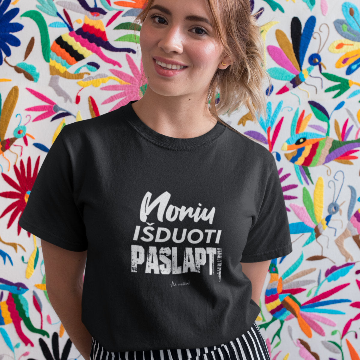 Juodi UNISEX marškinėliai "Aš nėščia“