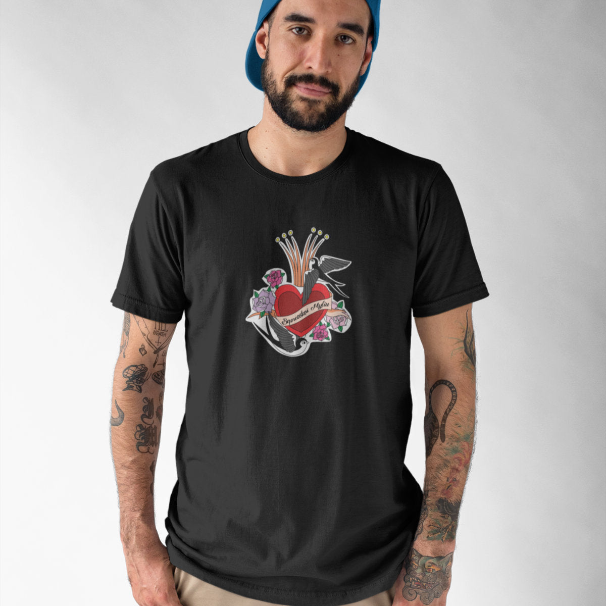 Juodi UNISEX marškinėliai "Beprotiškai myliu"