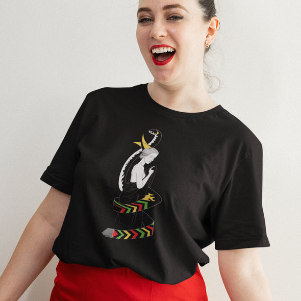 Juodi UNISEX marškinėliai "Eglė žalčių karalienė“