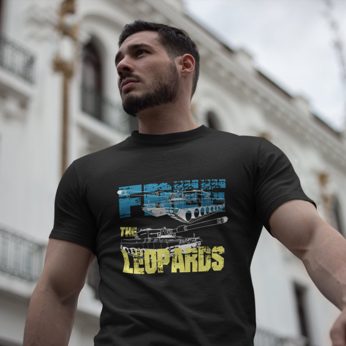 Juodi UNISEX marškinėliai "Free the leopards“