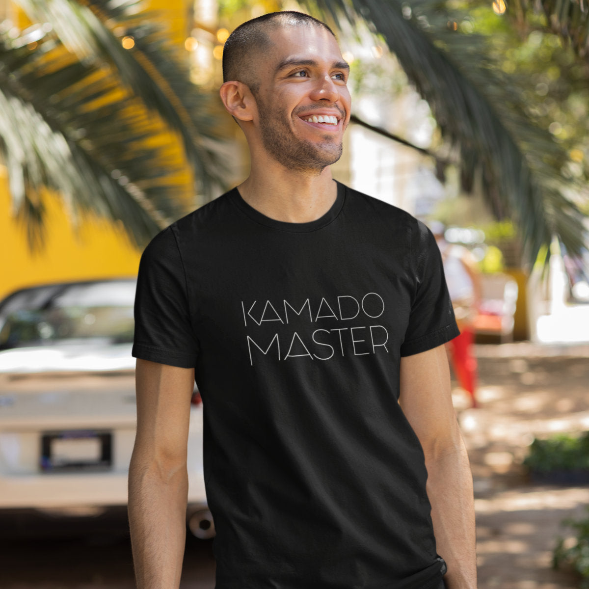 Juodi UNISEX marškinėliai "Kamado master"