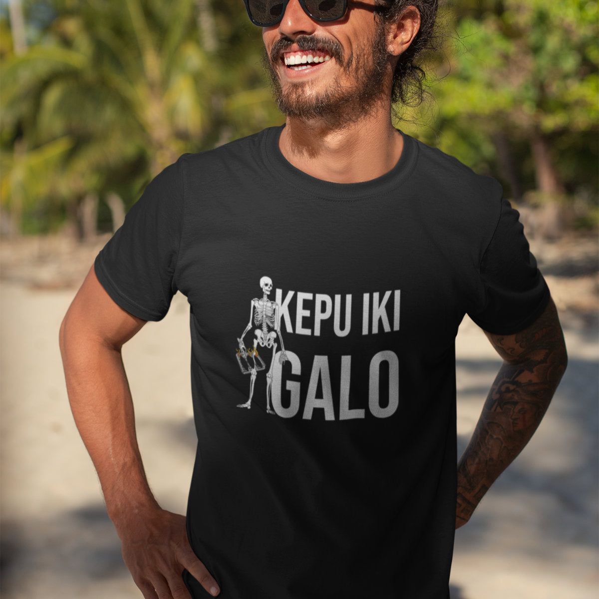 Juodi UNISEX marškinėliai "Kepu iki galo"