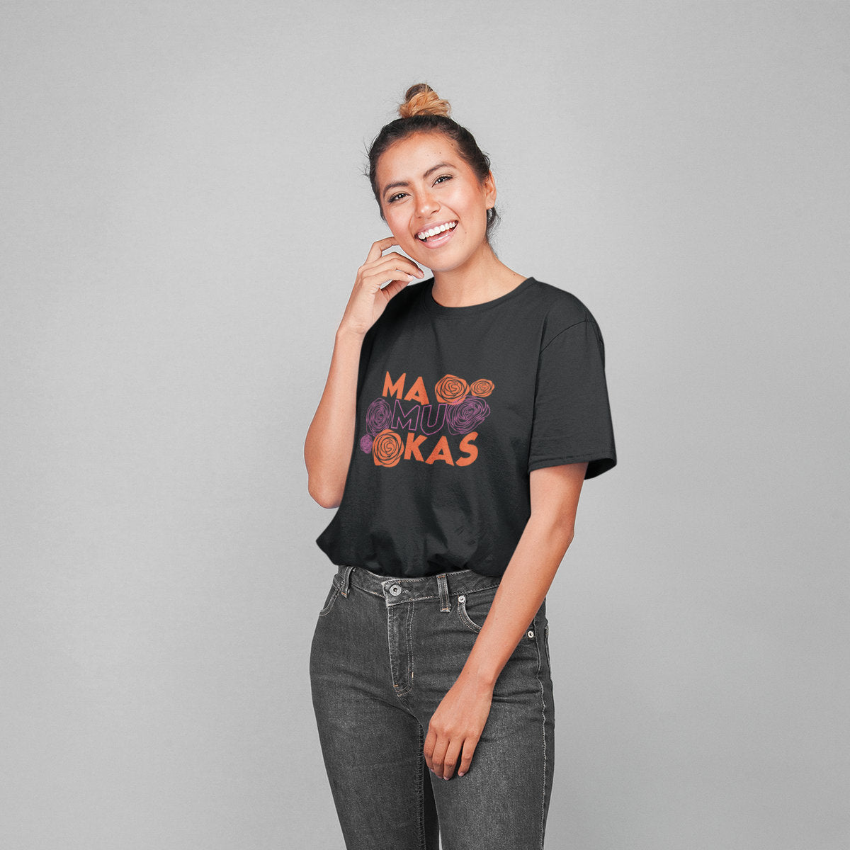 Juodi UNISEX marškinėliai "Mamukas“