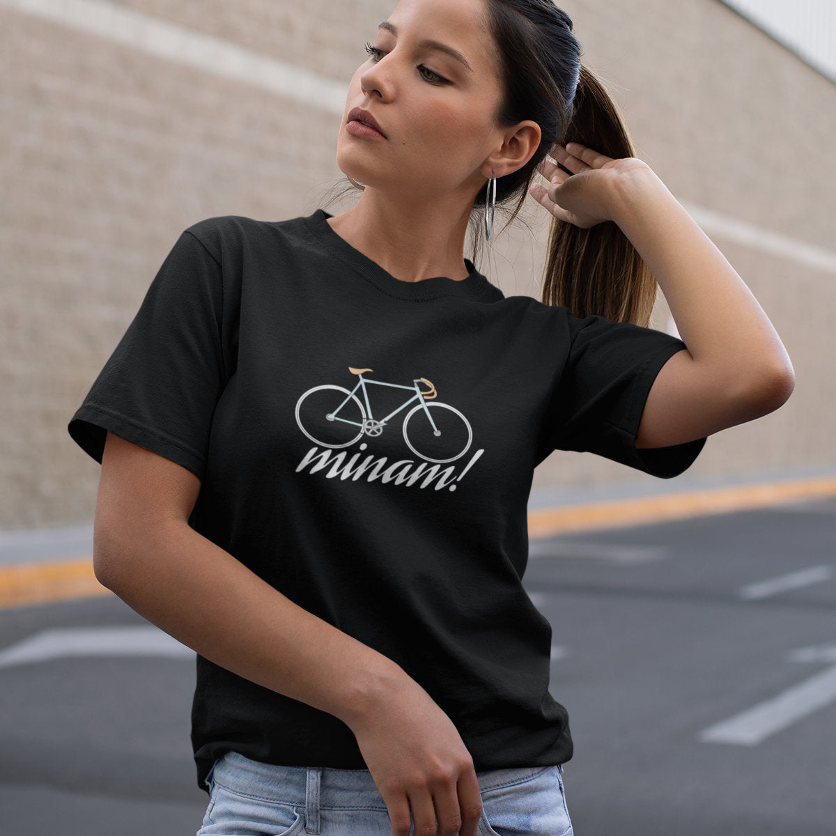 Juodi UNISEX marškinėliai "Minam“